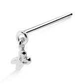 Scissor Shaped Silver Straight Nose Stud NSKA-551